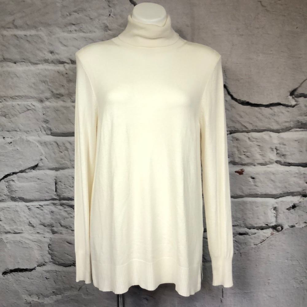 Ann Taylor Factory oversized white turtleneck Med - Picture 1 of 7